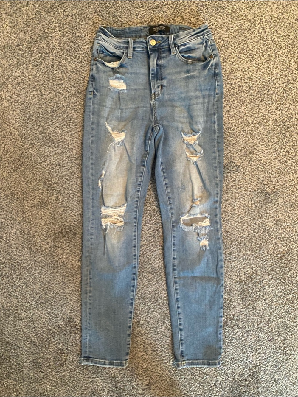 Judy Blue Light Blue Ripped Skinny Jeans